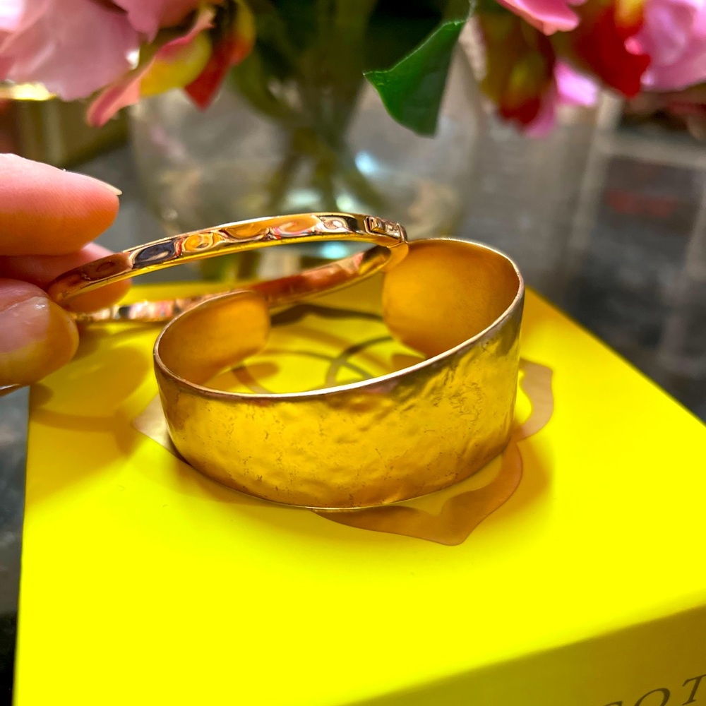 2 Retired Rose Gold Bangle And Cuff Bracelets